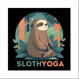 Yoga Graphics Collection Cute Sloth Posters and Art